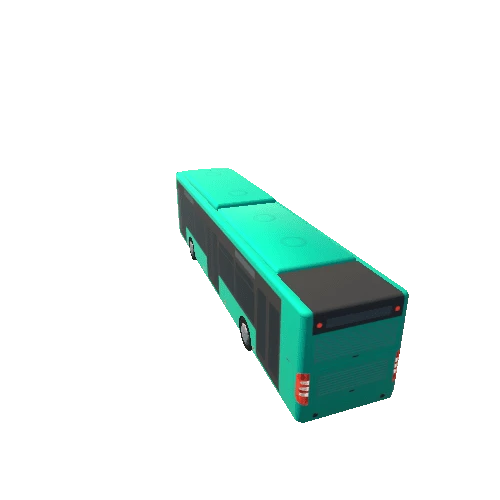 Bus Low Poly_Cyan